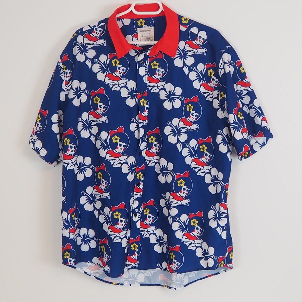 UTZ Chips Mascot Hawaiian Floral Button Down Shirt‎ Route One Apparel Size XXL